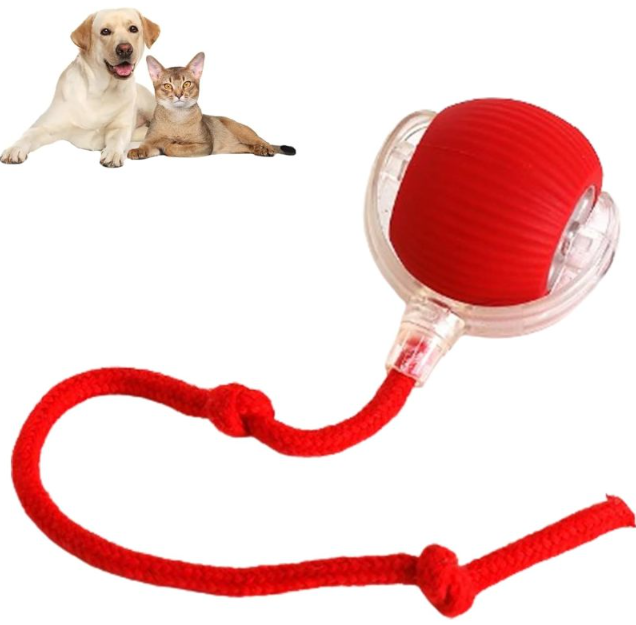 Smart automatic rolling ball toy for pets in motion on the floor