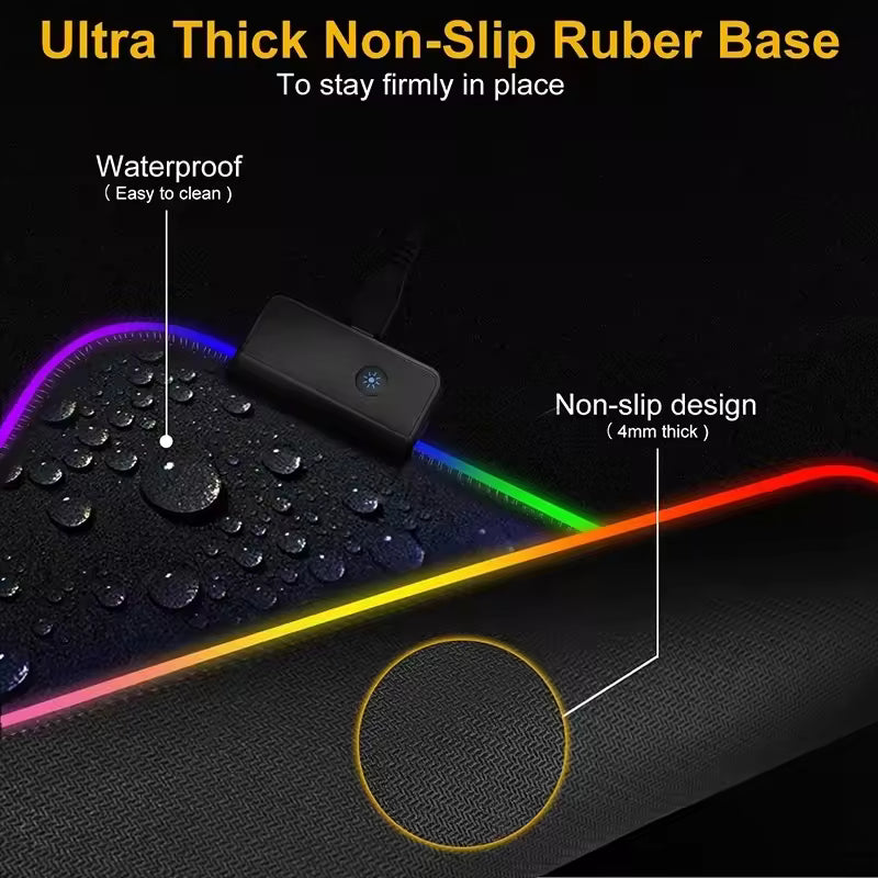 RGB LED Gaming Mouse Pad — Glowing Esports Desk Mat