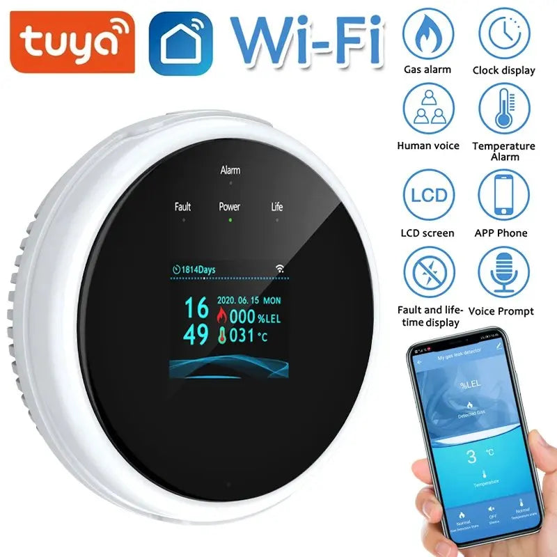 WiFi Smart Gas Leak Monitor — Phone Alerts (Tuya)