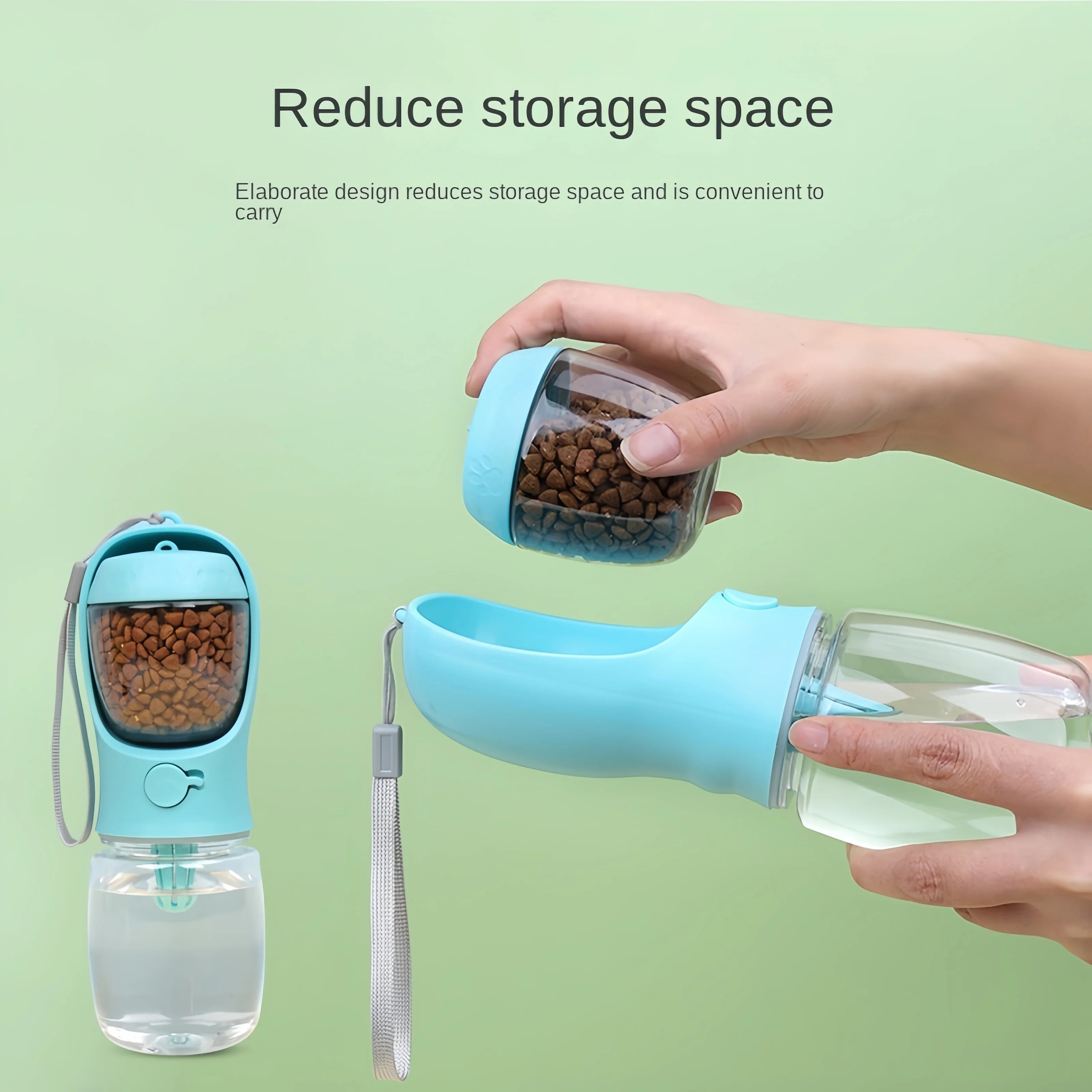 3-in-1 Dog Walking Water Bottle — Bowl + Treat + Bag