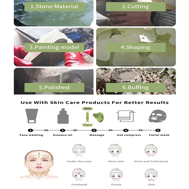 Gua Sha & Jade Roller Set — Natural Facial Sculptor