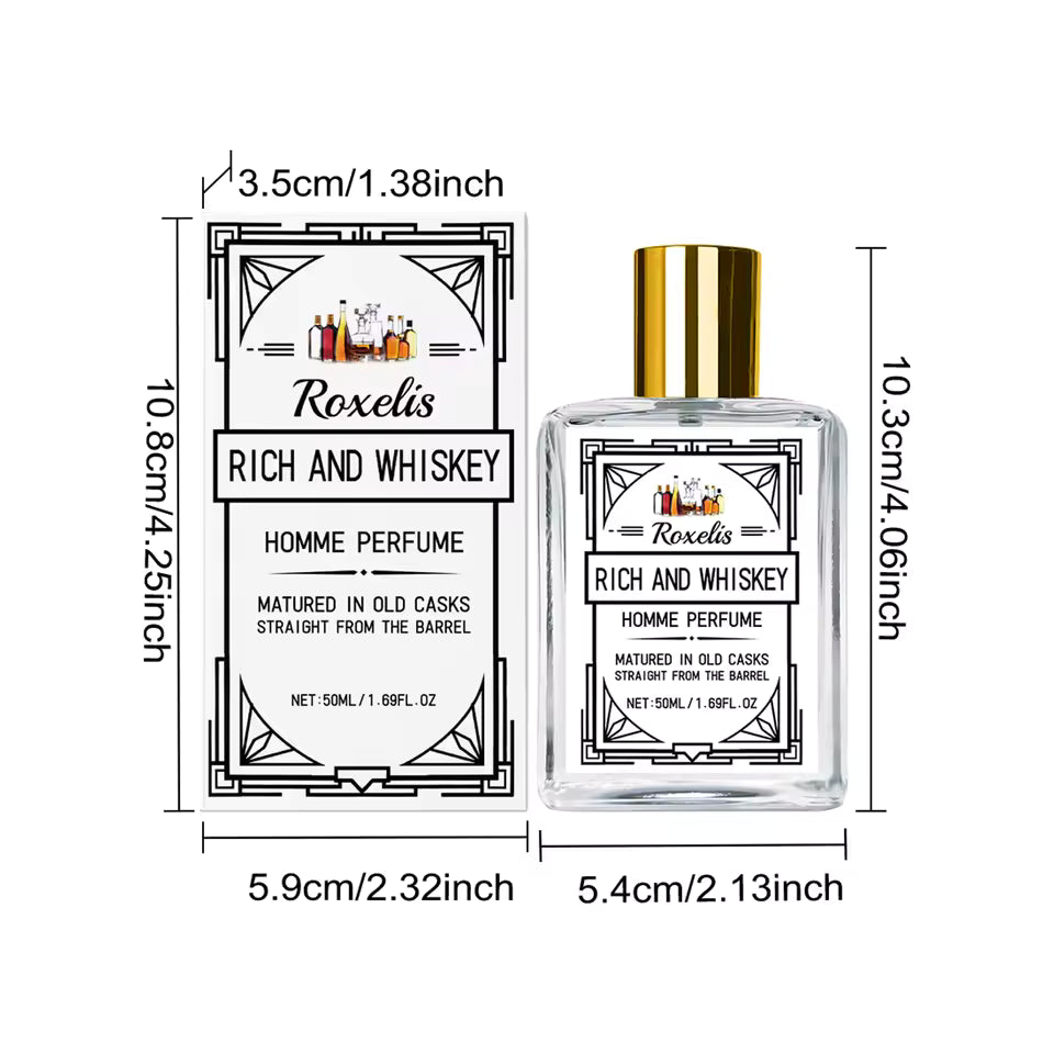 Men's Cologne — Rich Amber & Whiskey Long-Lasting Fragrance (50ml)