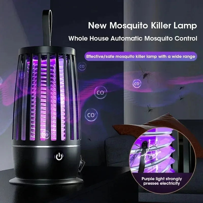 Mosquito killer lamp shown in a bedroom setting