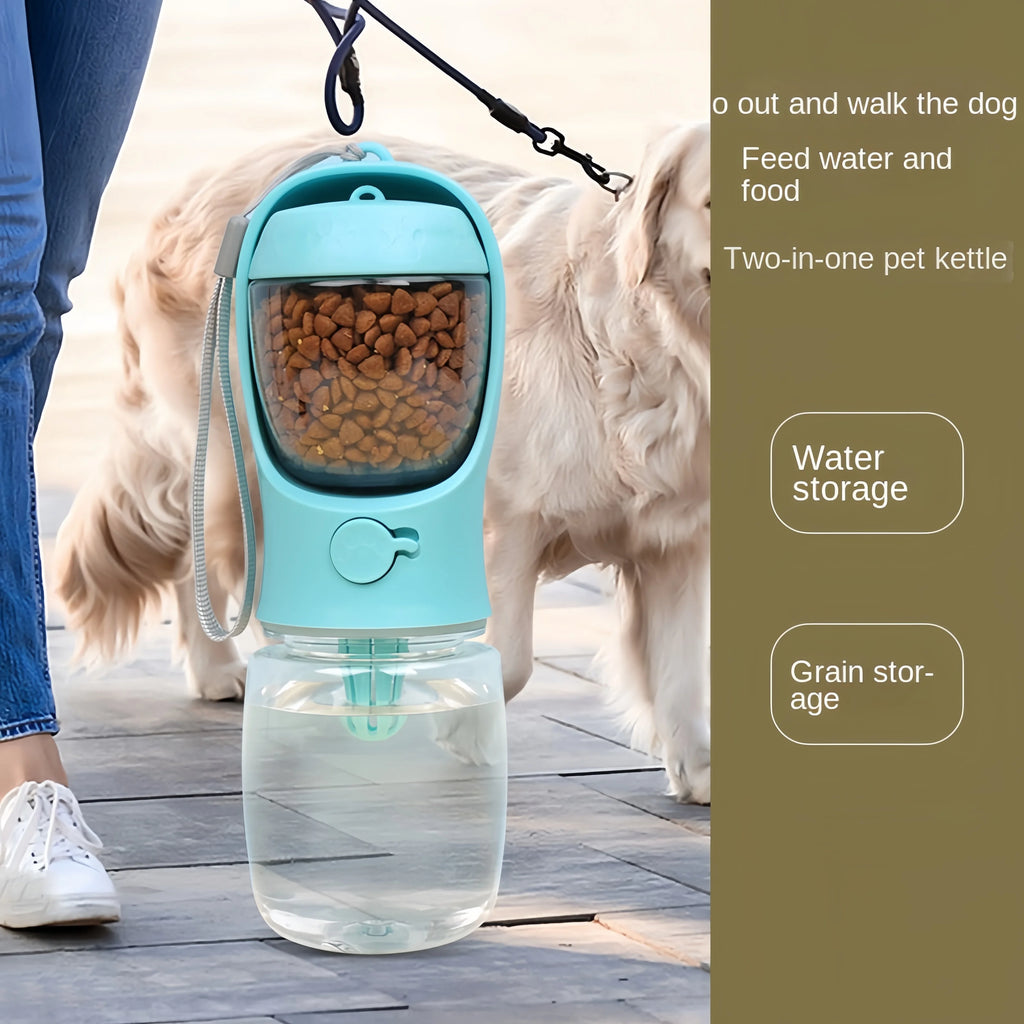 3-in-1 Dog Walking Water Bottle — Bowl + Treat + Bag