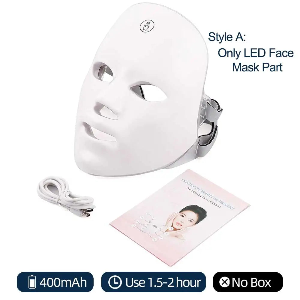 LED Light Therapy Face Mask — 7-Color Glow Device